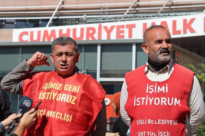 İşten çıkarılan işçiler CHP Genel Merkezi önünde basın açıklaması yaptı