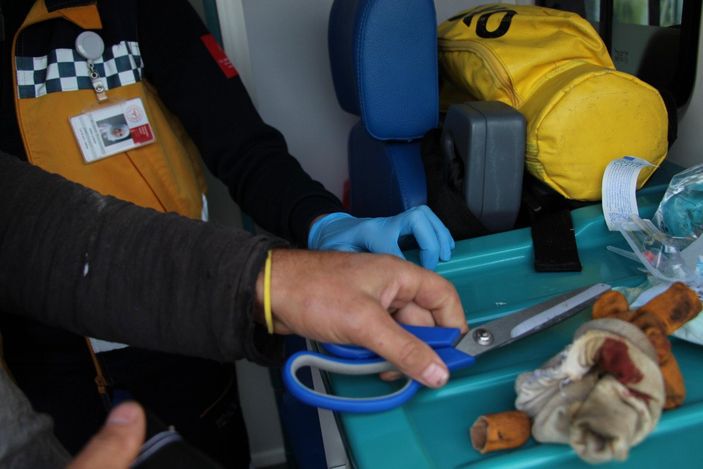 Bolu'da inşaat işçisinin parmağı koptu