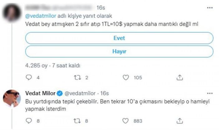Vedat Milor'dan dolar tavsiyesi