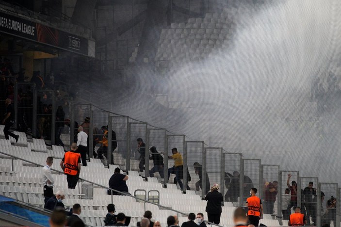 Marsilya-Galatasaray maçında olay çıktı