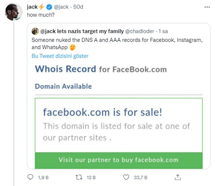 Facebook'un alan adı satışa çıktı