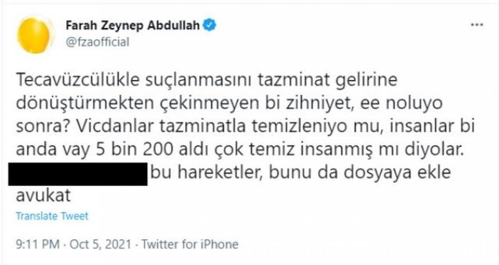 Farah Zeynep Abdullah hakkında suç duyurusu