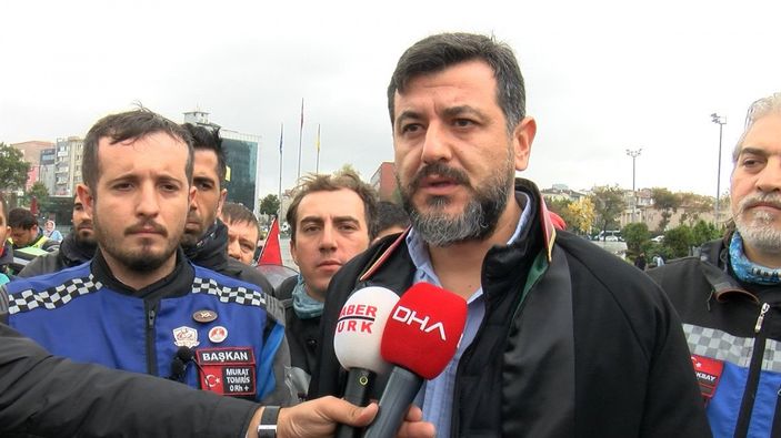 d İstanbul Adliyesi önünde motokurye eylemi: Hız puanlaması kaldırılsın