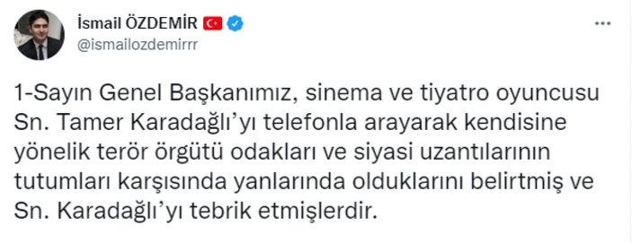 Devlet Bahçeli, Tamer Karadağlı'yı aradı