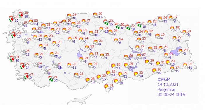 Meteoroloji Genel Müdürlüğü'nden kuvvetli yağış uyarısı