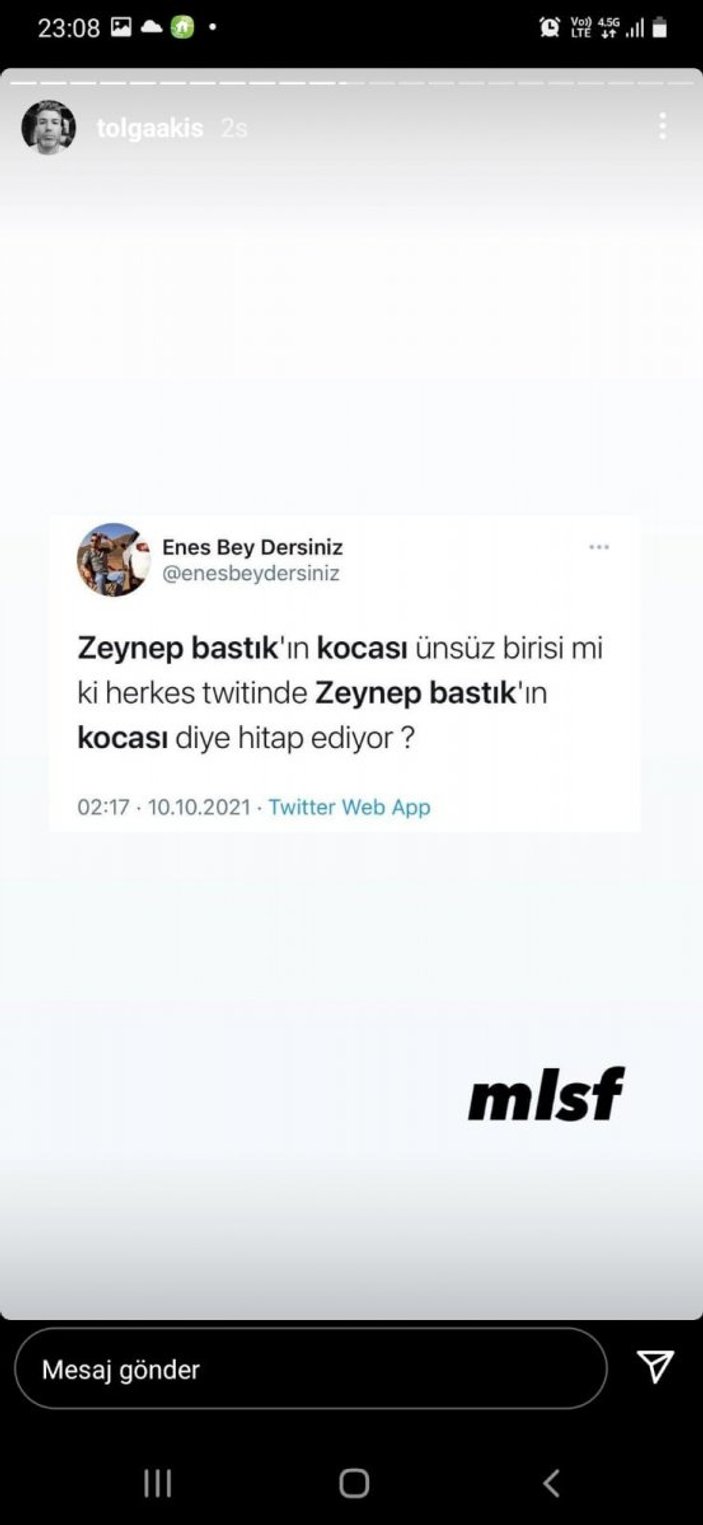 Edis ile dansı olay olmuştu! Zeynep Bastık'ın eşi Tolga Akış gelen mesajlarla böyle dalga geçti