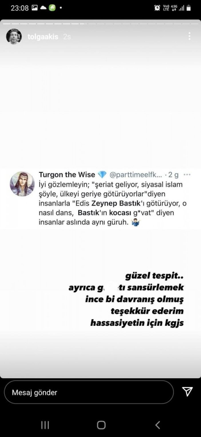 Edis ile dansı olay olmuştu! Zeynep Bastık'ın eşi Tolga Akış gelen mesajlarla böyle dalga geçti