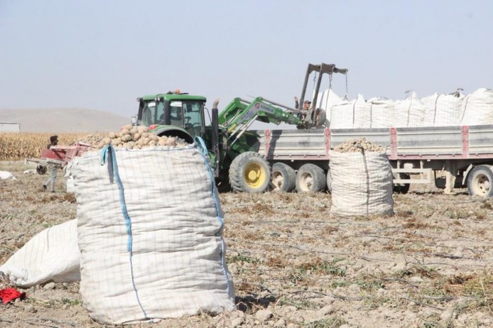 Karaman'da çiftçiler patates hasadına kova atma töreni ile başladı
