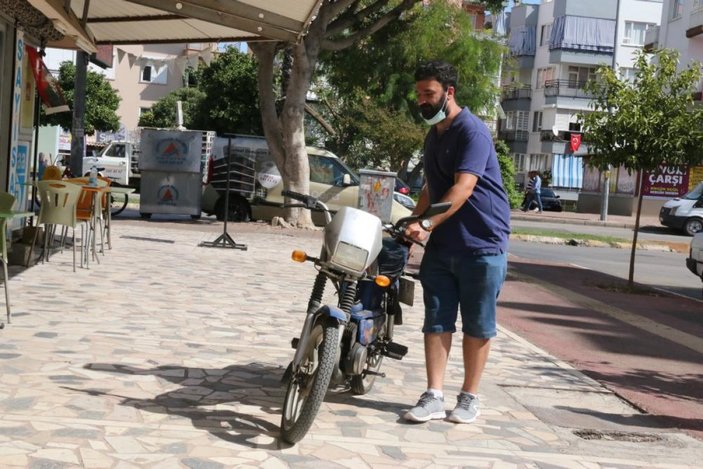 Antalya'da acemi motosiklet hırsızının kaçışı kısa sürdü