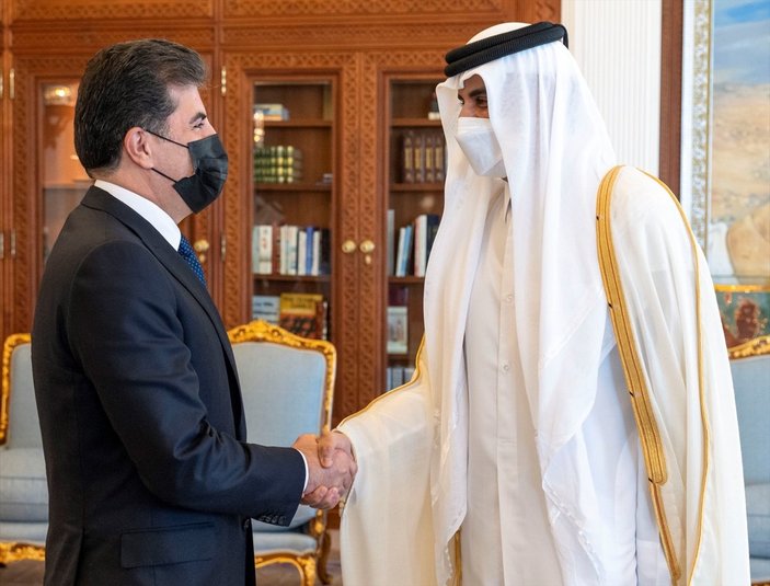 Katar Emiri Al Sani ile IKBY Başkanı Barzani görüştü