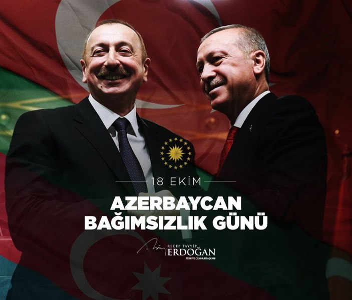 Cumhurbaşkanı Erdoğan'dan Azerbaycan'ın Bağımsızlık Günü için kutlama mesajı