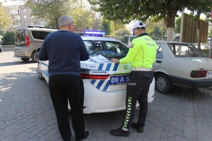 Aydın'da polis ekiplerinin uygulamasına takılan sürücü: Kalp hastasıyım