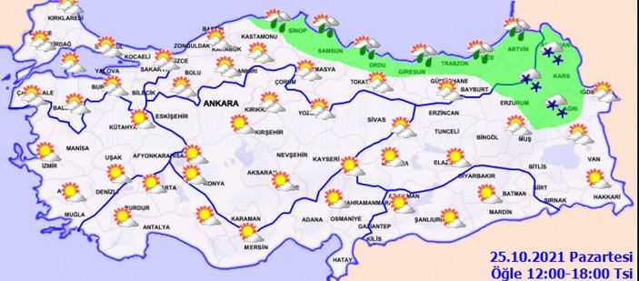 25 Ekim 2021: Bugün hava nasıl olacak?