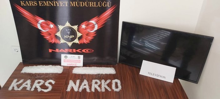 Kars'ta televizyonun içerisinde uyuşturucu bulundu