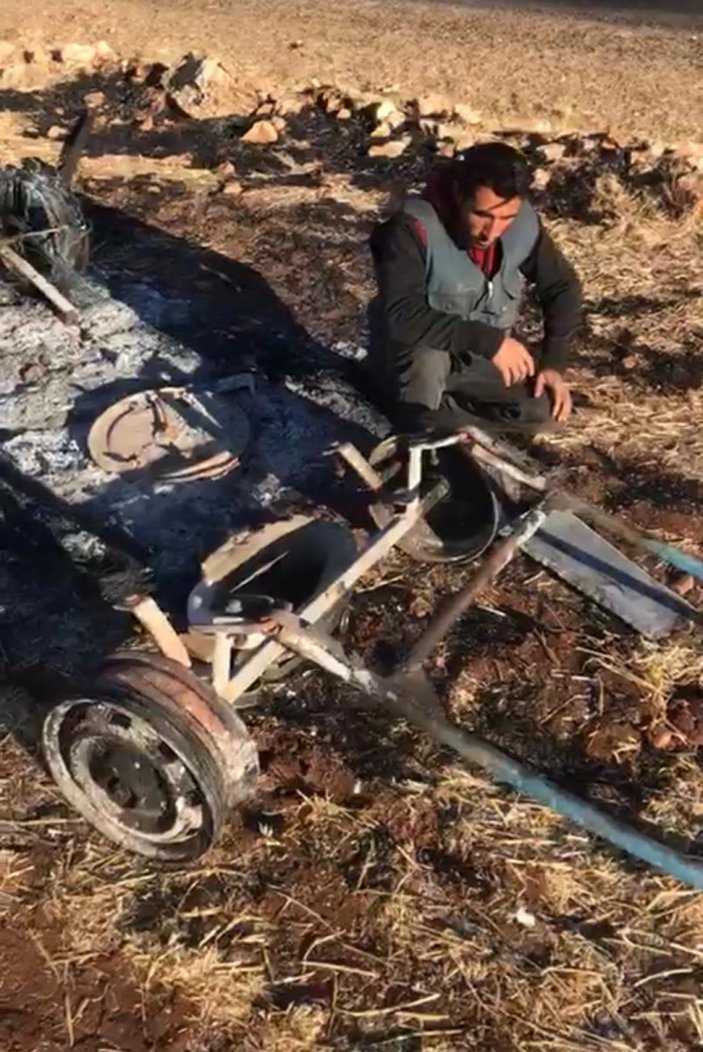 Şanlıurfa’da, hurdacının arabasını yaktılar