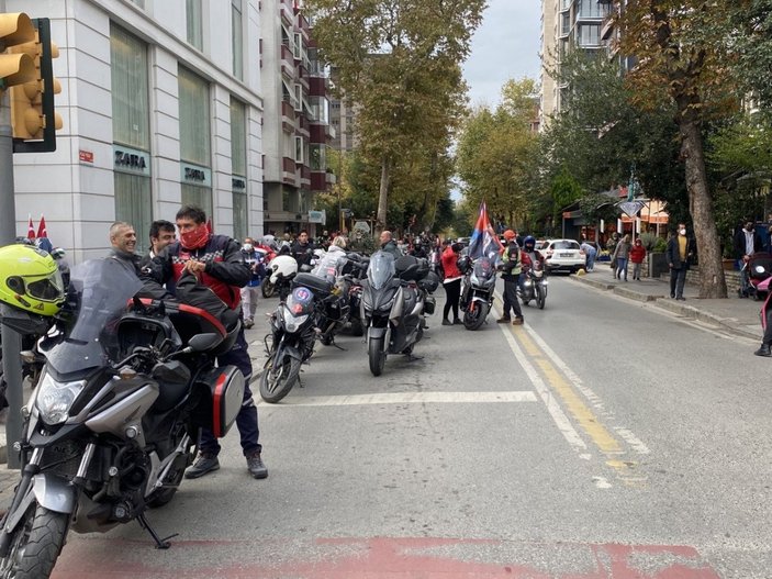 İstanbul'da motosikletliler 29 Ekim için yollara düştü
