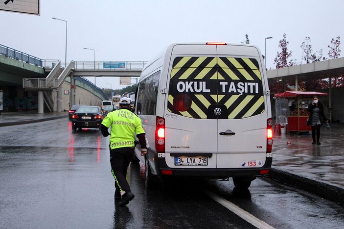 İstanbul'da okul servis araçlarına denetleme