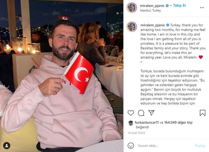 Miralem Pjanic'ten Türkiye ve Beşiktaş'a övgü