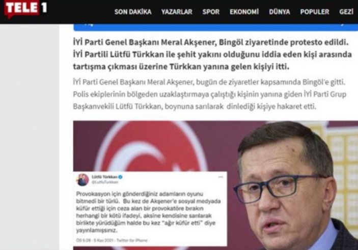Muhalif medya Lütfü Türkkan'ın küfürlerini iddia olarak gördü