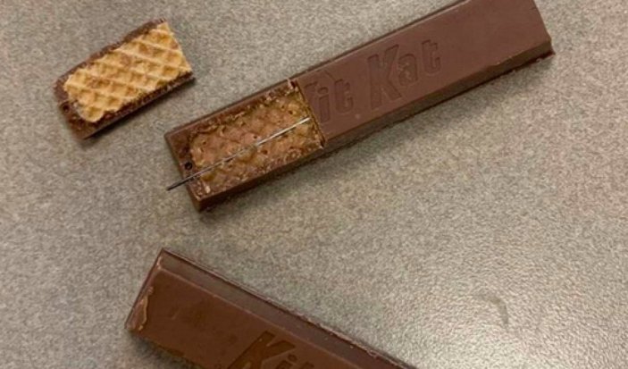 ABD'de çikolatanın içinden kesici alet çıktı
