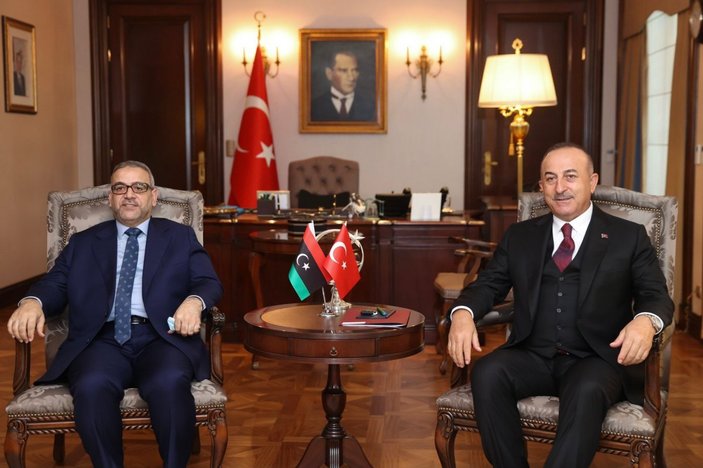 Mevlüt Çavuşoğlu, Libya Devlet Yüksek Konseyi Başkanı Mişri ile görüştü