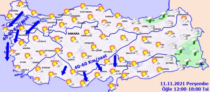 11 Kasım Perşembe: Bugün hava nasıl olacak? Meteoroloji'den son tahminler