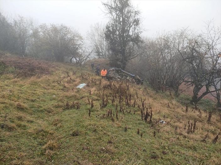 a Rize'de kurtarma çalışmasındaki jandarma aracı uçurumdan düştü