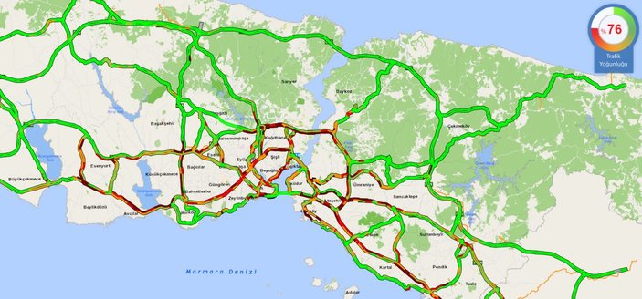 İstanbul'da trafikte ara tatil yoğunluğu