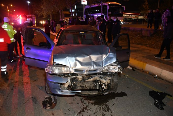 Aksaray'da kaza bölgesine müdahaleye giden kişiye araç çarptı