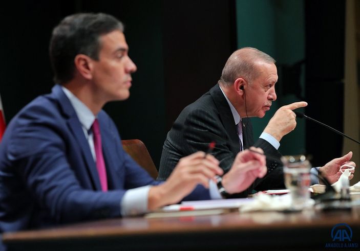 Cumhurbaşkanı Erdoğan ile Sanchez'den ortak açıklamalar