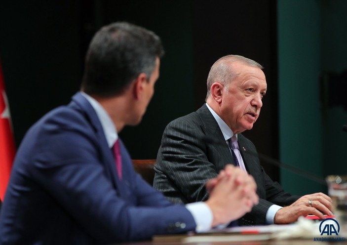 Cumhurbaşkanı Erdoğan ile Sanchez'den ortak açıklamalar