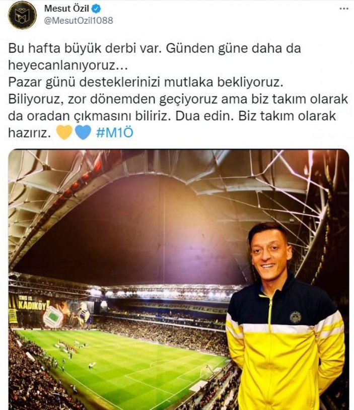 Mesut Özil'den derbi paylaşımı