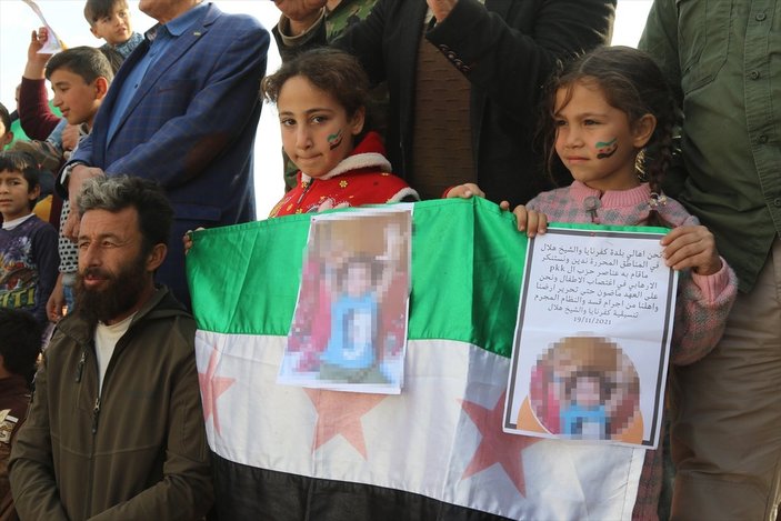 Suriye’de, 4 yaşındaki çocuğa tecavüzden sorumlu YPG/PKK protesto edildi