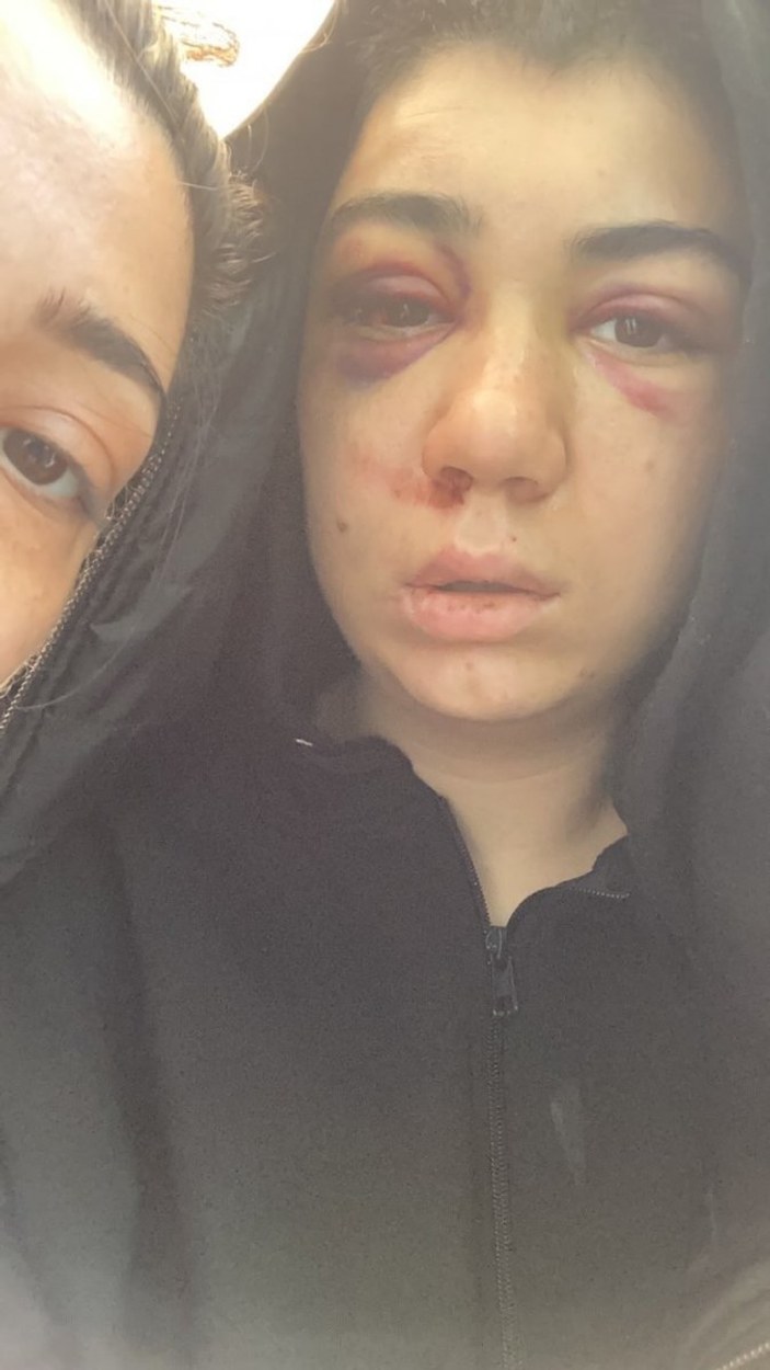 Taksim'deki genç kadına vahşi saldırı kamerada