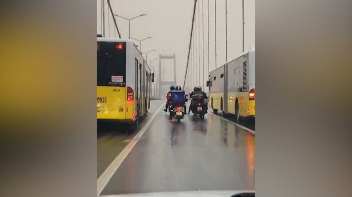 İstanbul'da otobüsler motosikletli kuryelere siper oldu