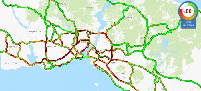 İstanbul’da lodos trafiği de vurdu: Yoğunluk yüzde 80