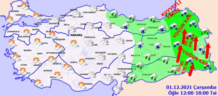 1 Aralık Çarşamba 2021: Bugün hava nasıl olacak? Yurtta hava durumu