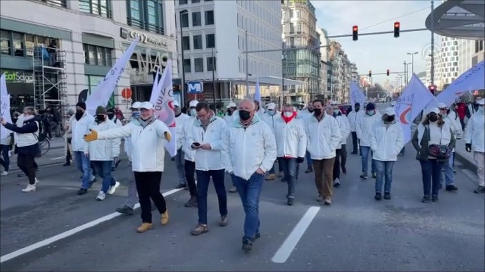 Belçika’da, işçiler eylem yaptı: Her şey zamlanıyor ücretlerimiz hariç