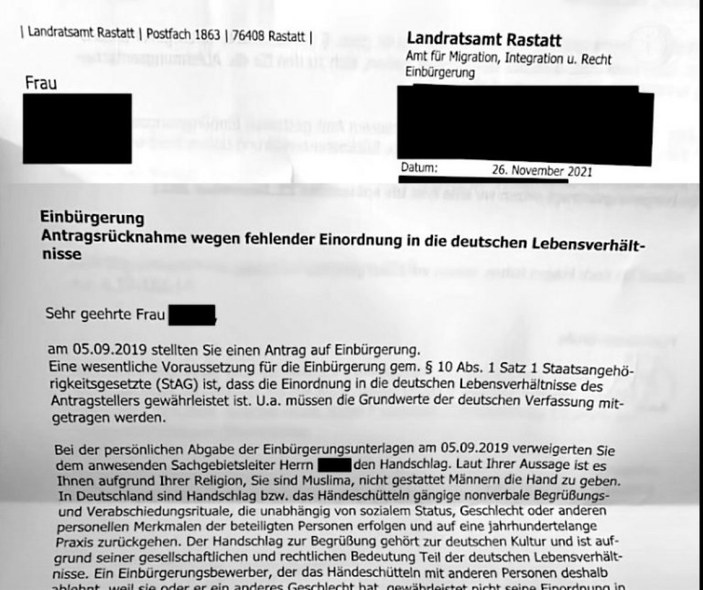 Almanya'da tokalaşmayı kabul etmeyen kadın, vatandaşlığa alınmadı
