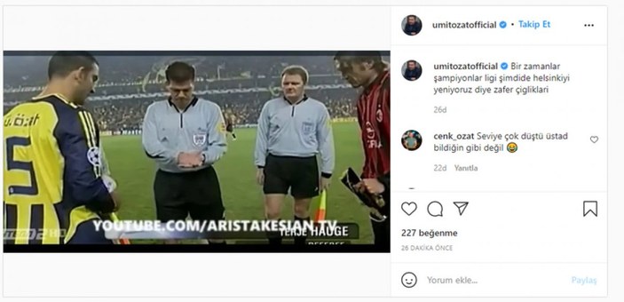 Ümit Özat'tan Fenerbahçe paylaşımı