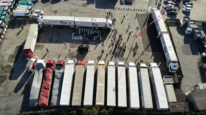 İHH'nın 120 insani yardım tırı, İstanbul'dan Suriye’ye yola çıktı