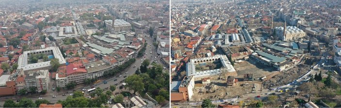 Bursa'da, tarihi bölgede 37 bina yıkıldı