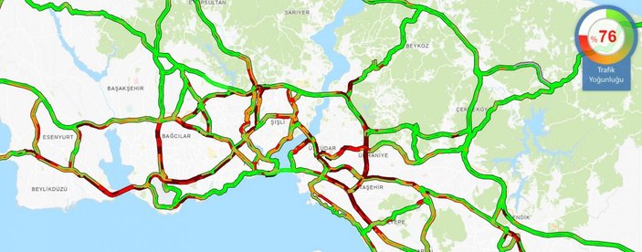 İstanbul'da trafik yoğunluğu, yağmur nedeniyle arttı