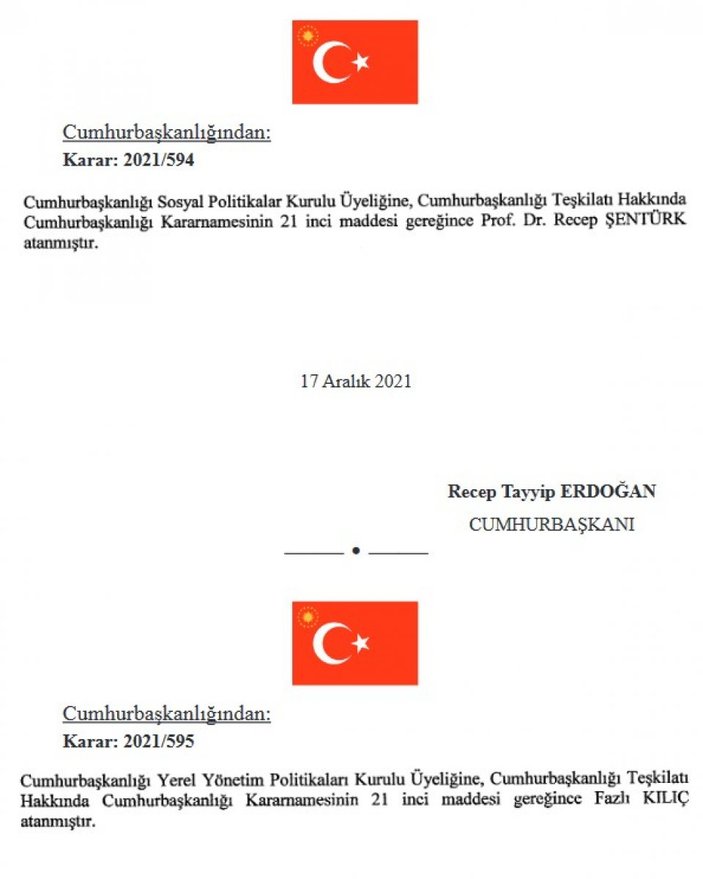 Yargıtay ve Danıştay üyeliklerine atamalar