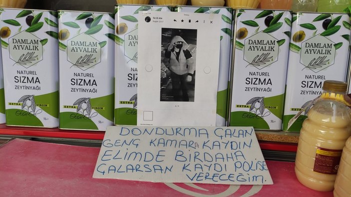 Bursa'da dondurma çalan gencin fotoğrafını çıkarıp rafa astı