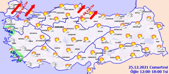 25 Aralık Cumartesi 2021: Bugün hava nasıl olacak?