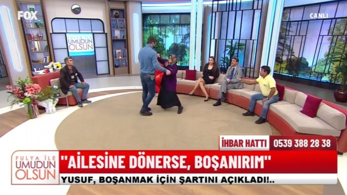 Canlı yayında boşanma kavgası