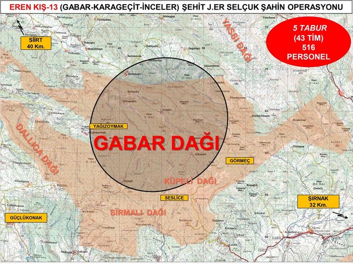 Şırnak'ta Eren Kış-13 Operasyonu başlatıldı