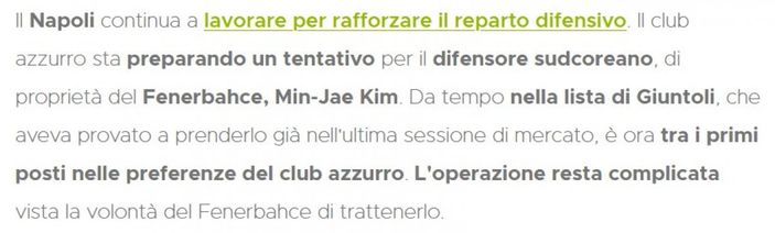 Napoli, Kim Min Jae ile ilgileniyor