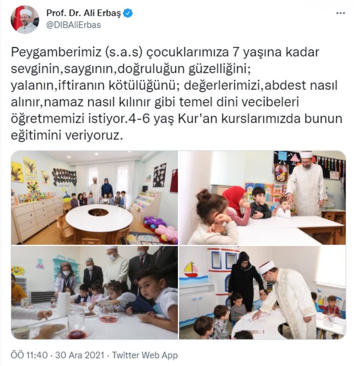 Ali Erbaş, CHP'ye fotoğraflarla yanıt verdi